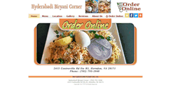 Desktop Screenshot of hyderabadibiryanicornerva.com